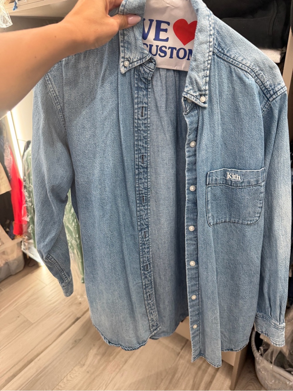 Kith Light Wash Denim Button-Front Shirt